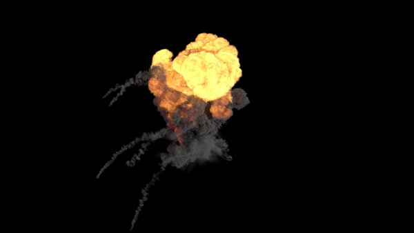 Large Scale Gas Explosions Explosion High Angle 1 vfx asset stock footage
