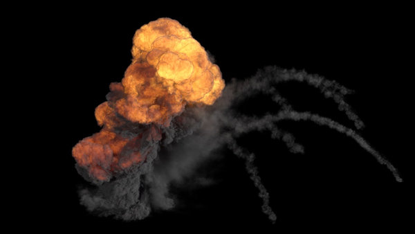 Large Scale Gas Explosions Explosion High Angle 2 vfx asset stock footage