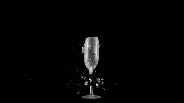 Breaking Glassware Champagne Glass 5 vfx asset stock footage