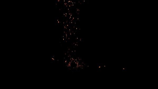 Falling Sparks and Embers Landing Sparks High Angle 2 vfx asset stock footage