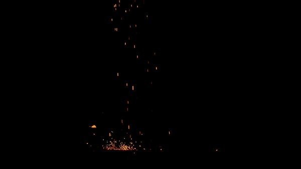 Falling Sparks and Embers Landing Sparks Low Angle 1 vfx asset stock footage