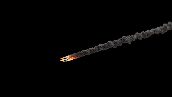 Meteors Splitting Meteor Side Wide 2 vfx asset stock footage