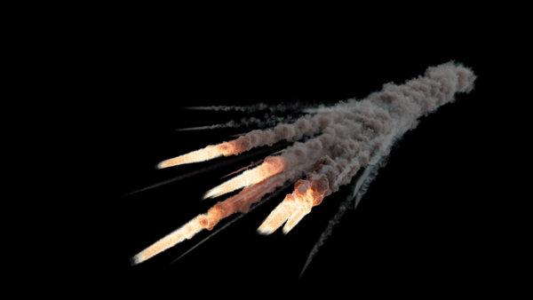 Meteors Splitting Meteor At Cam 1 vfx asset stock footage