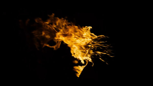 Body Fire Burning Head Side Windy 1 vfx asset stock footage