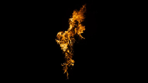 Body Fire Burning Torso Windy 2 vfx asset stock footage