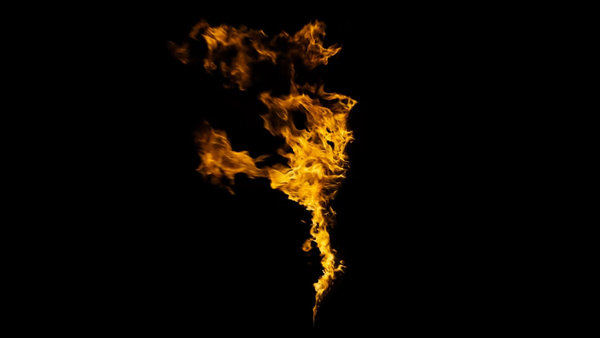 Body Fire Burning Back Side Windy 1 vfx asset stock footage