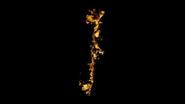 Body Fire Burning Back Side Windy 2 vfx asset stock footage