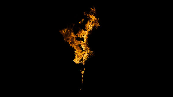 Body Fire Burning Back Side Windy 3 vfx asset stock footage