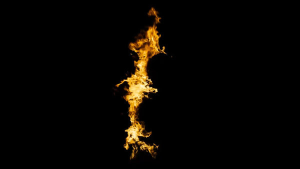 Body Fire Burning Back Side Windy 5 vfx asset stock footage