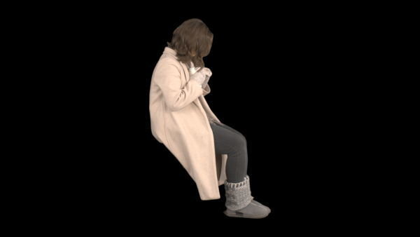 Cold Weather Extras Sitting 2 Eye Level 3 vfx asset stock footage