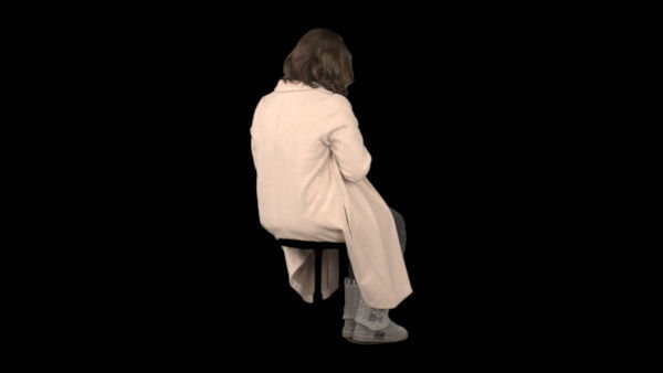 Cold Weather Extras Sitting 2 Eye Level 4 vfx asset stock footage