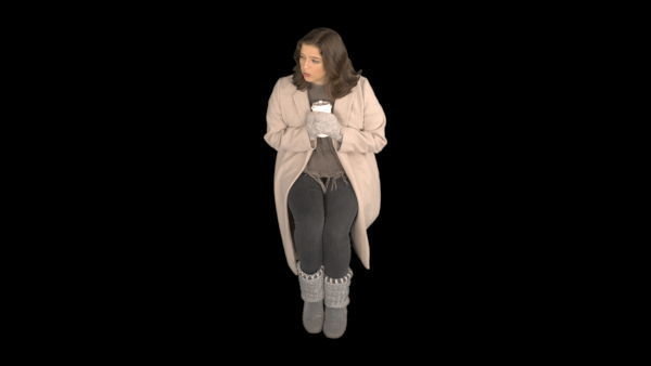 Cold Weather Extras Sitting 2 High 1 vfx asset stock footage