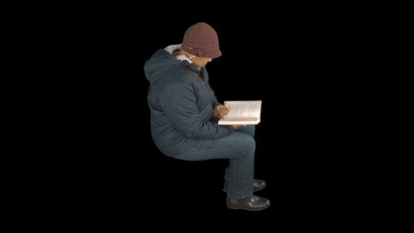 Cold Weather Extras Sitting 3 High 3 vfx asset stock footage