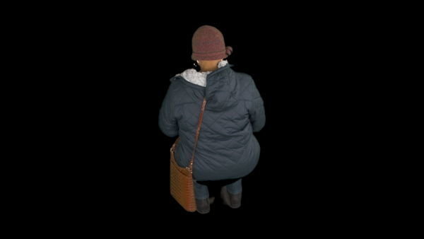 Cold Weather Extras Sitting 3 High 5 vfx asset stock footage