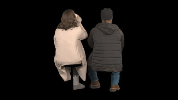 Cold Weather Extras Sitting 5 Eye Level 5 vfx asset stock footage