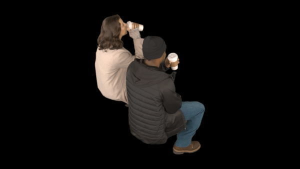 Cold Weather Extras Sitting 5 High 4 vfx asset stock footage