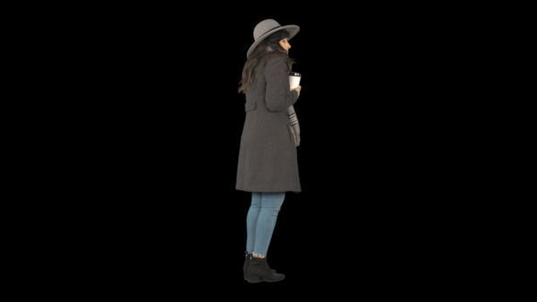 Cold Weather Extras Standing 1 Eye Level 4 vfx asset stock footage