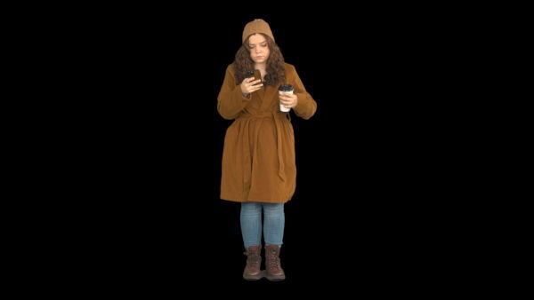 Cold Weather Extras Standing 4 Eye Level 1 vfx asset stock footage