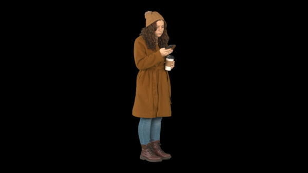 Cold Weather Extras Standing 4 Eye Level 2 vfx asset stock footage