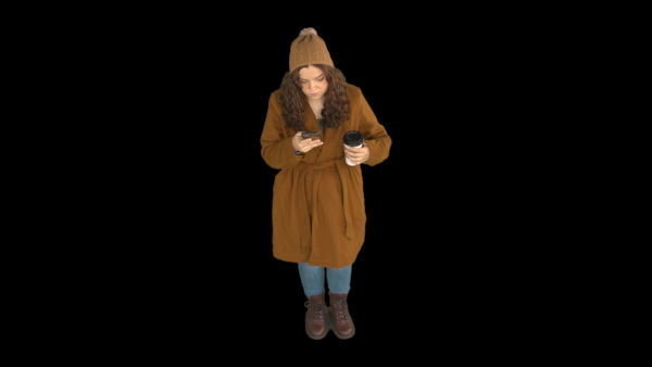 Cold Weather Extras Standing 4 High 1 vfx asset stock footage