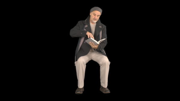 Cold Weather Extras Sitting 1 Eye Level 1 vfx asset stock footage