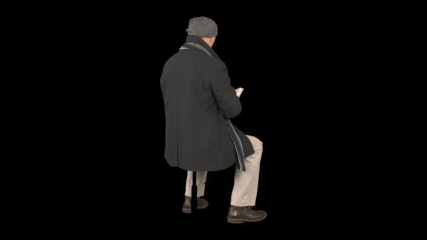 Cold Weather Extras Sitting 1 Eye Level 4 vfx asset stock footage