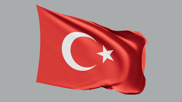 National Flags Turkiye vfx asset stock footage