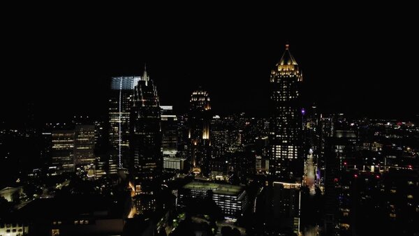 Aerials of City at Night Clip 2 vfx asset stock footage