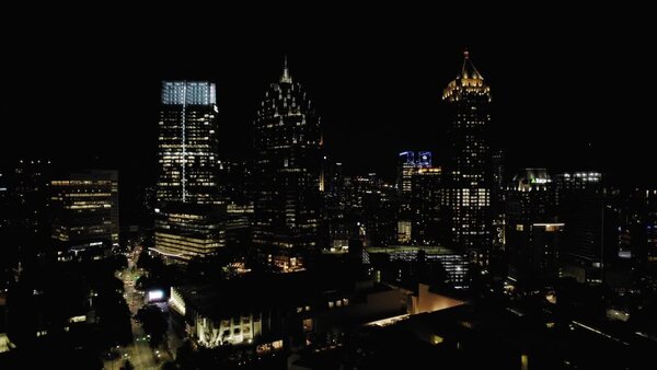Aerials of City at Night Clip 1 vfx asset stock footage