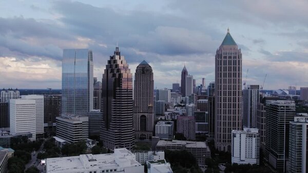 Aerials of City at Dusk Clip 2 vfx asset stock footage