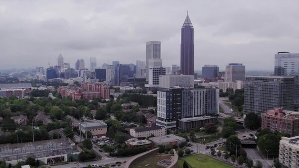 Aerials of City at Day Clip 6 vfx asset stock footage
