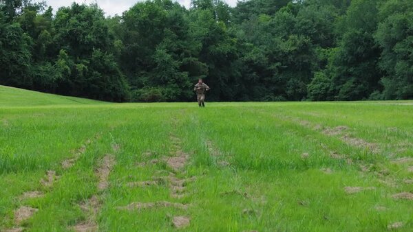 Soldier Running Through Field Clip 5 vfx asset stock footage