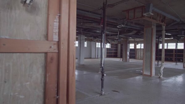Empty Abandoned Warehouse Clip 1 vfx asset stock footage
