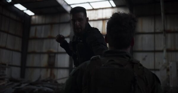Guards Fight Soldier in Warehouse Clip 4 vfx asset stock footage