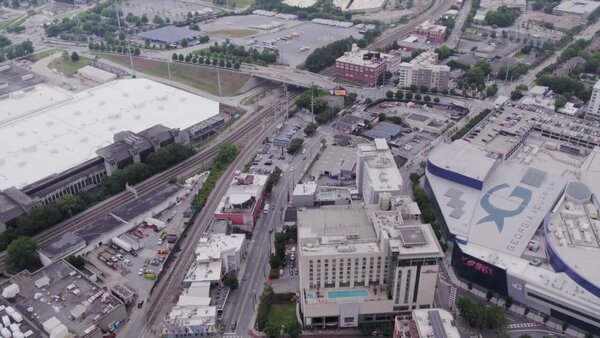 Aerials of City at Day Clip 4 vfx asset stock footage