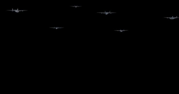 Bomber Planes Flying Through Clouds Clip 2 vfx asset stock footage