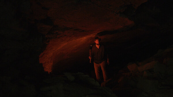 Man Exploring a Cave Clip 2 vfx asset stock footage