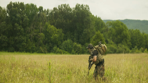 Soldier Running from Artillery Fire Clip 4 vfx asset stock footage
