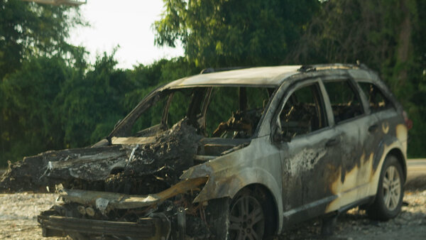Charred Car Clip 1 vfx asset stock footage