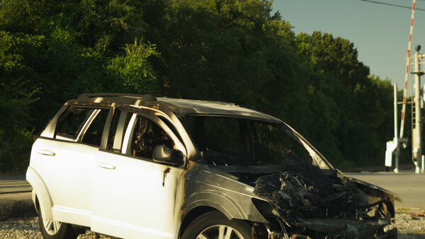 Charred Car Clip 2 vfx asset stock footage