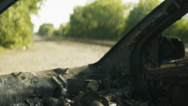 Charred Car Clip 4 vfx asset stock footage