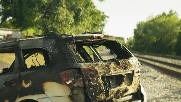 Charred Car Clip 5 vfx asset stock footage