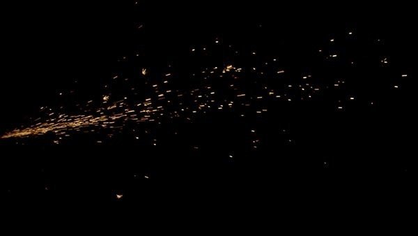 Grinding Sparks Side Continuous Wide 2 vfx asset stock footage