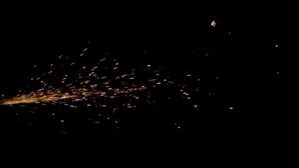 Grinding Sparks Side Continuous Wide 5 vfx asset stock footage