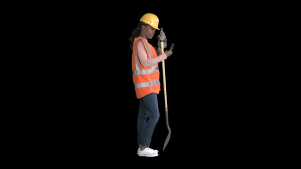 General Workers Construction Worker 1 Eye Level 3 vfx asset stock footage