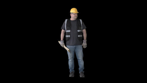 General Workers Construction Worker 2 Eye Level 1 vfx asset stock footage