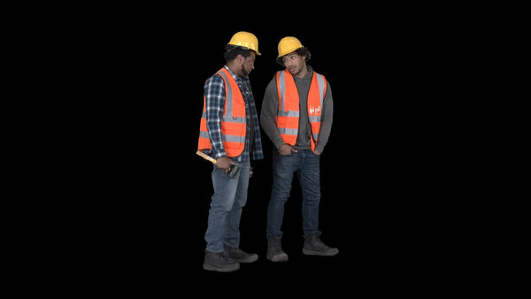 General Workers Construction Worker Duo 1 Eye Level 2 vfx asset stock footage