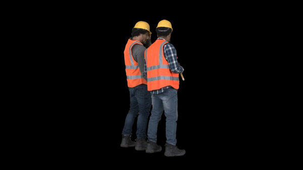 General Workers Construction Worker Duo 1 Eye Level 4 vfx asset stock footage