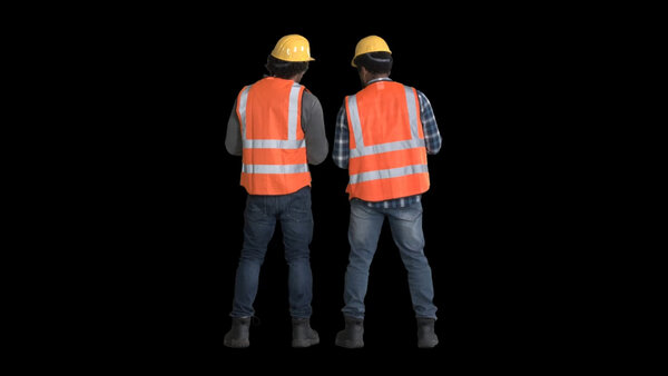 General Workers Construction Worker Duo 1 Eye Level 5 vfx asset stock footage