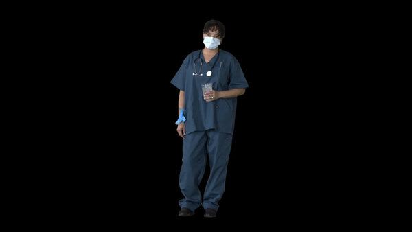 General Workers Nurse 1 Eye Level 1 vfx asset stock footage